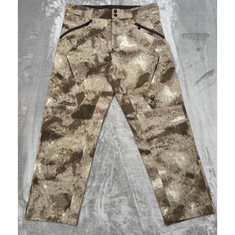 Browning Hells Canyon Speed Javelin Pants Mens 36 Soft Shell Fleece Camo A-TACS